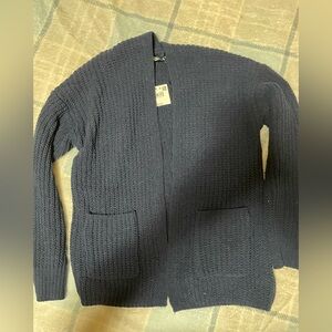American Eagle Outfitters Dark Navy Open-Front Knit Cardigan Super Soft
